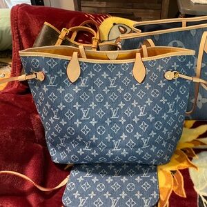 Beautiful Blue Denim Monogram Tote